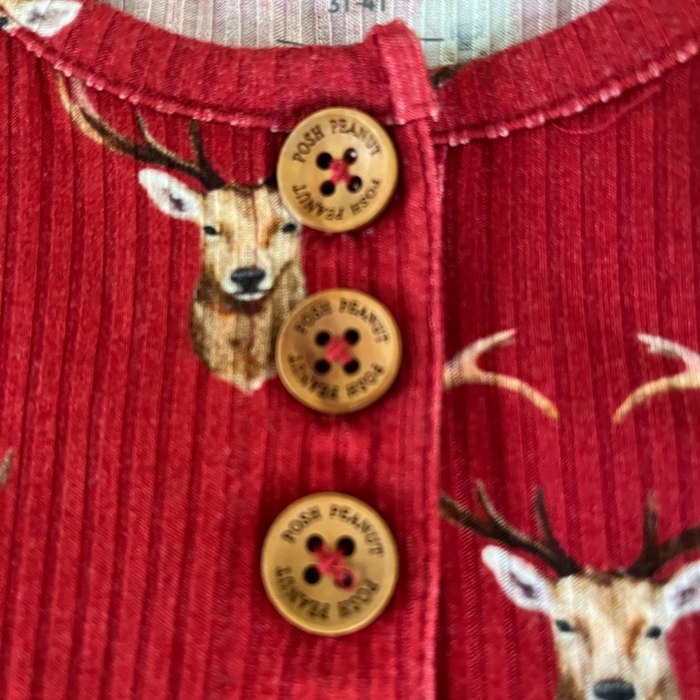 Posh Peanut NEW Red Henley Twirl Dress in Dash Deer Christmas Holiday size 3-4 - Picture 10 of 12